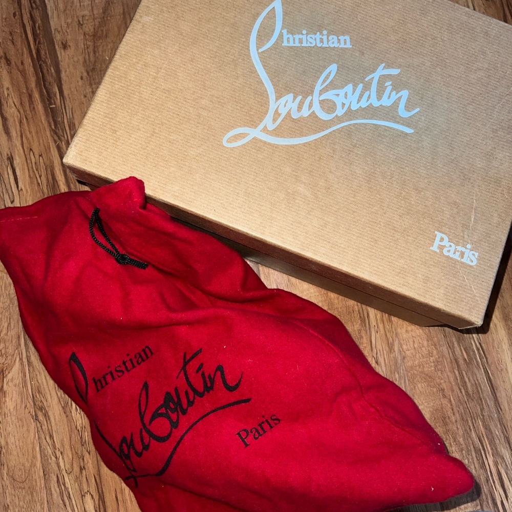 Christian Louboutin Black Lace Peep-Toe Stilettos - Picture 10 of 11